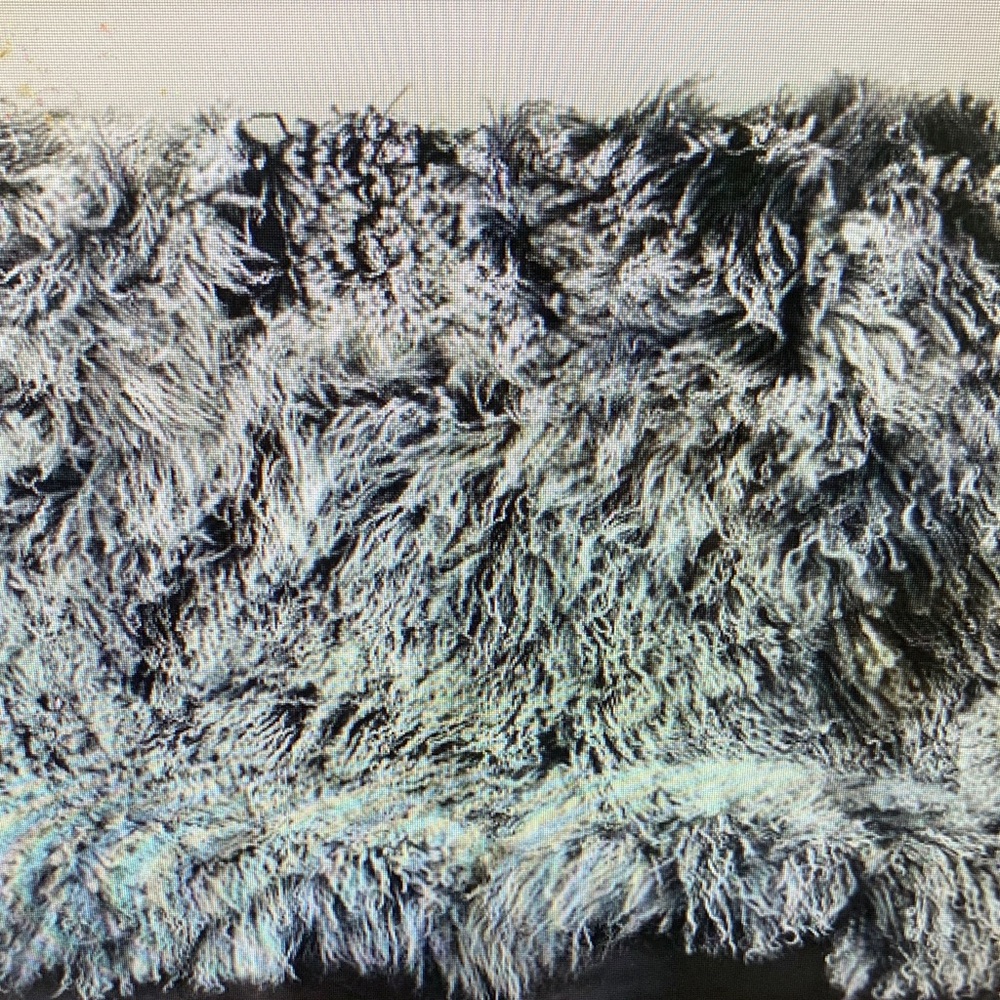 Elegant Black and Gray Faux Fur Throw Blanket